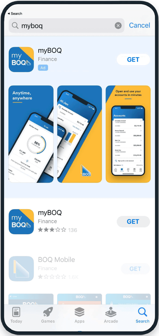 Simple Saver on the myBOQ app